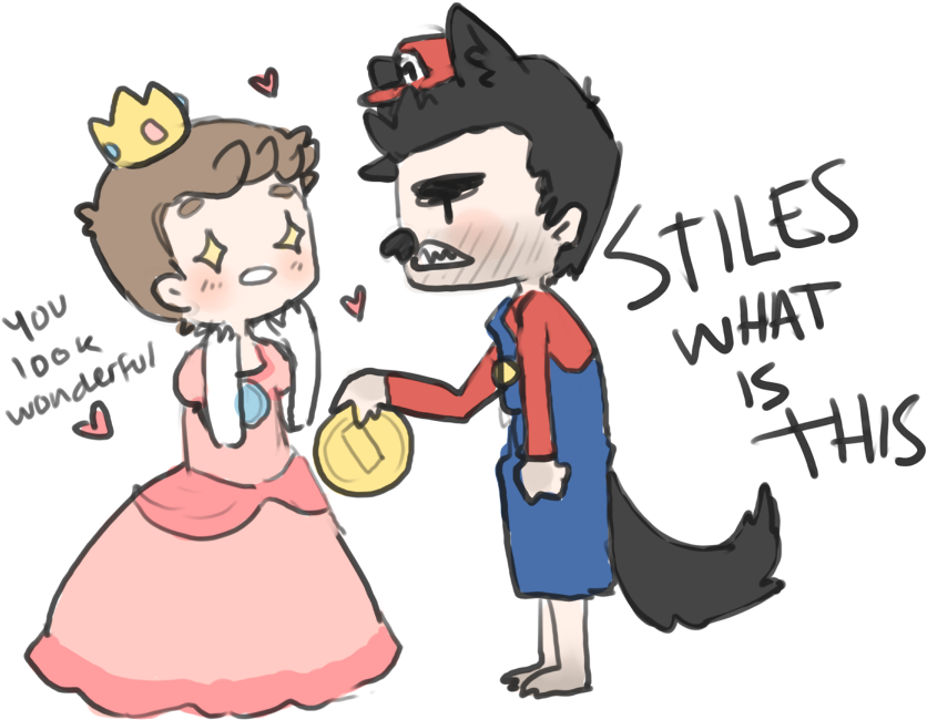 Mario And Peach By Maicafee - Cute Sterek Drawings (939x739)