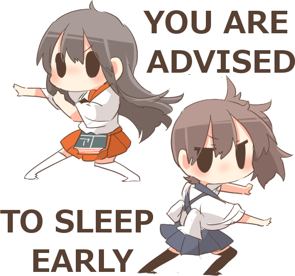 You Are Advised To Sleep Early - Meme Kaga Kancolle (576x539)