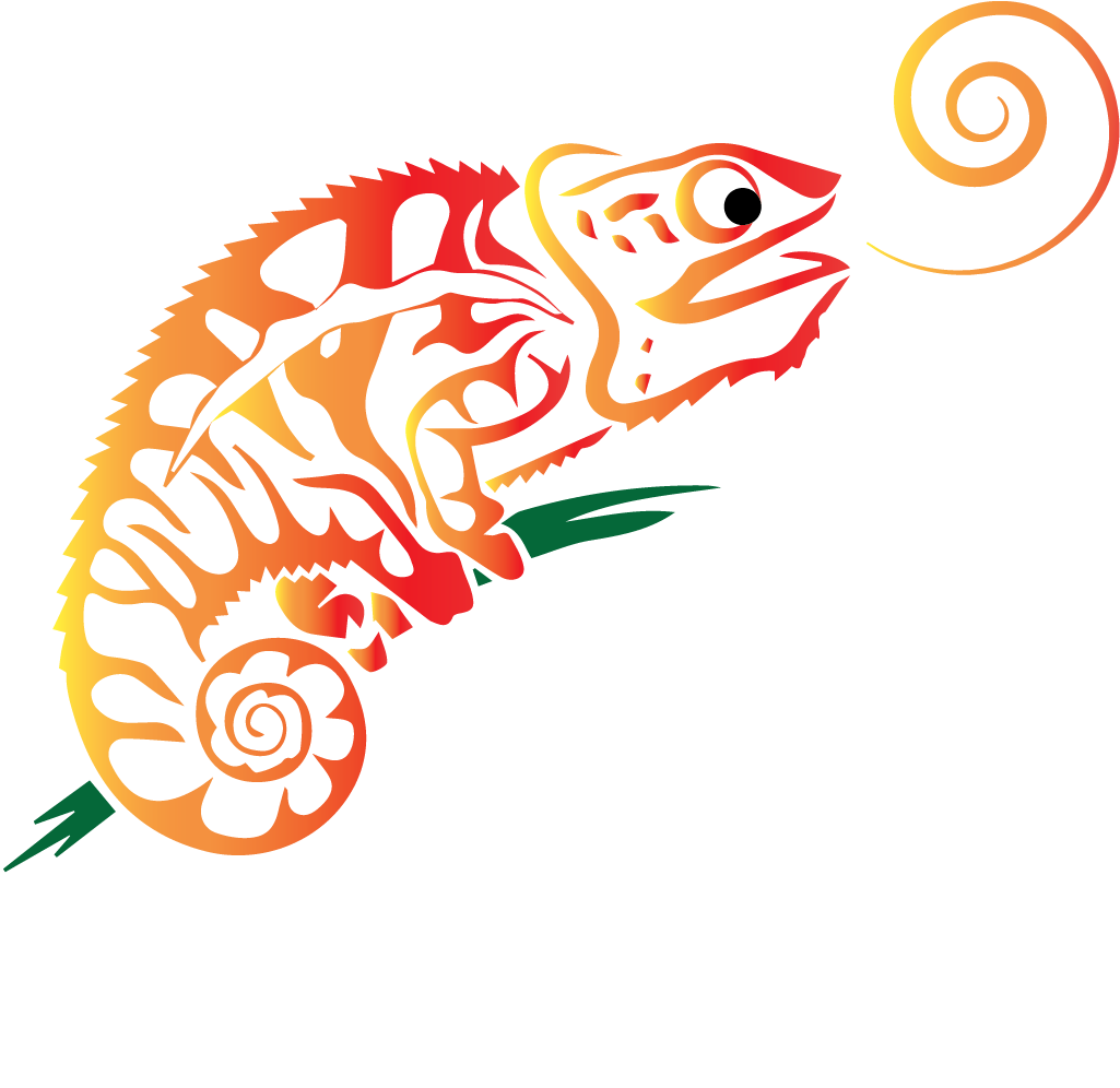 Chameleon Production - Chameleon Logo Png (1083x1004)