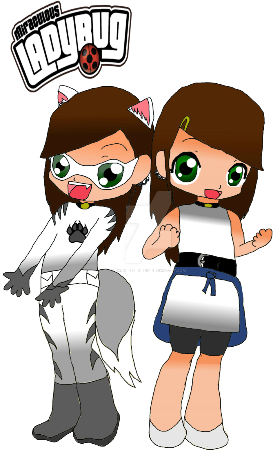 Wolfsbane And Cassie By Darkelements10 Miraculous - Miraculous: Tales Of Ladybug And Cat Noir (1024x1590)