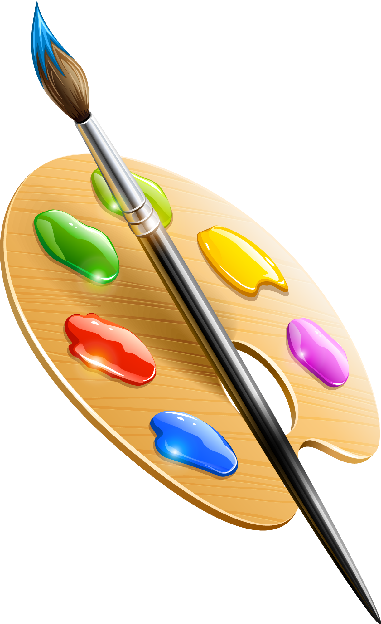 Drawing Brush Logo Png - Paint Brush With Paint (1222x2000)