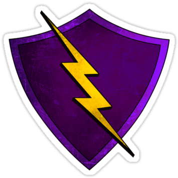 Purple Lightning Bolt - Shield With Lightning Bolt (375x360)