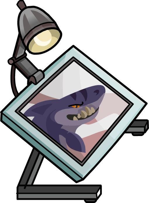 School & Skate Party Classroom Megalodon Painting - Club Penguin School And Skate Party (510x694)