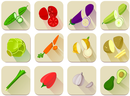 Vector Graphics Of A Selection Of Vegetables - Vegetable (500x353)
