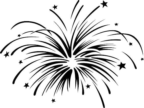 Fireworks Clipart Basic 13 - Firework Black And White (564x424)