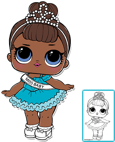 Lol Series 1 Color Sheet Miss Baby - Lol Surprise Miss Baby (403x487)