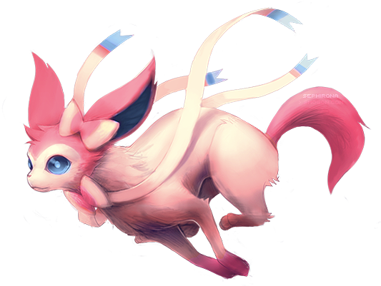 Playing With Fairies - Sylveon Running (577x400)
