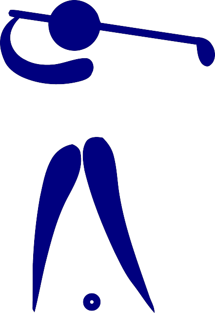 Face Above The Golf Ball - Golf Pictogram (441x640)
