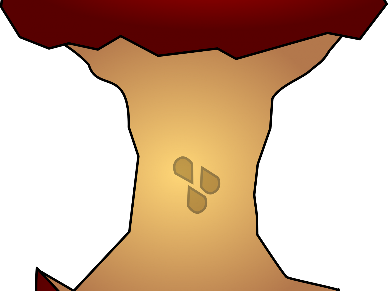 Apple Core Clipart - Klokhuis Appel (1600x1200)