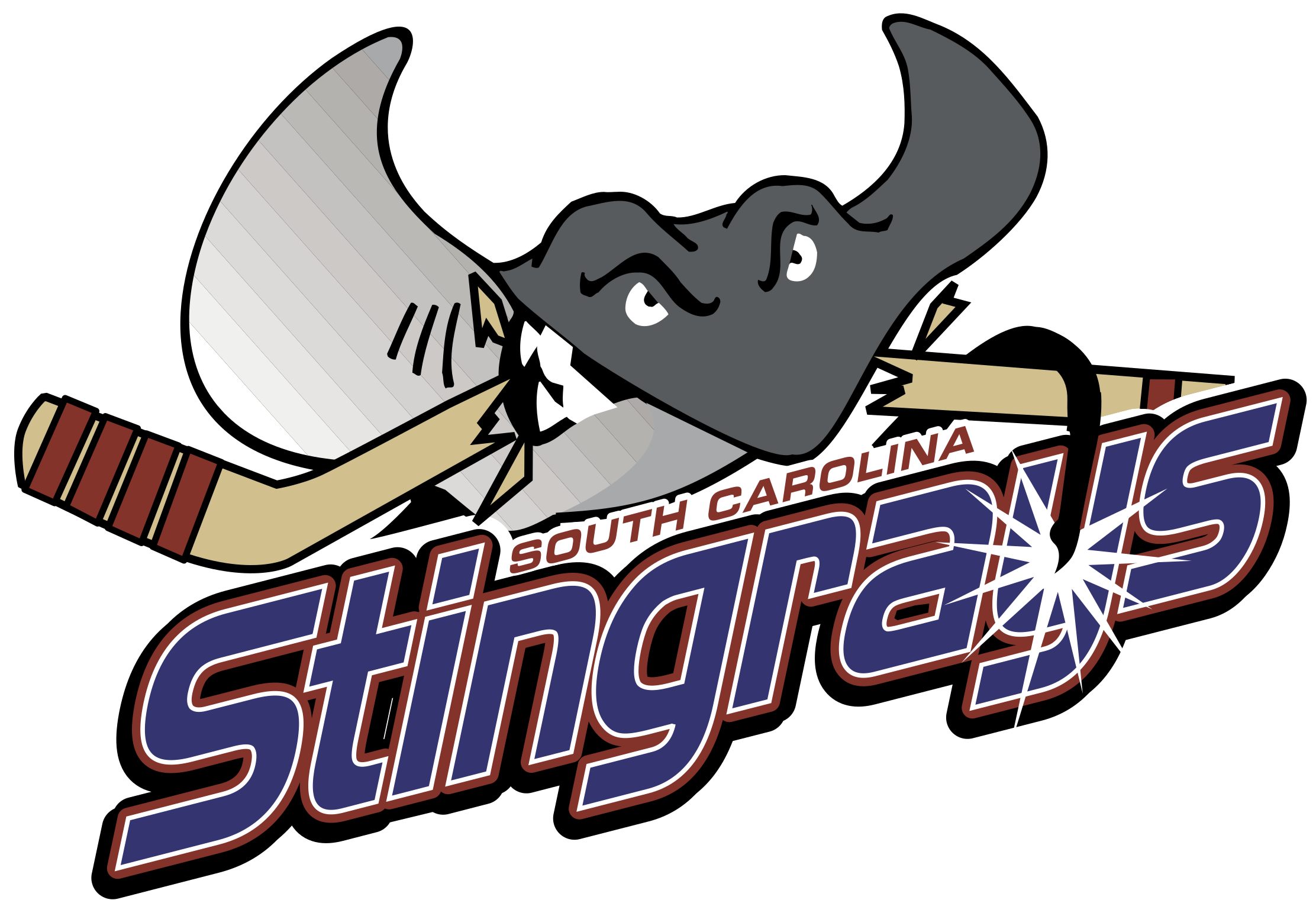 South Carolina Stingrays Logo Black And White - South Carolina Stingrays (2400x2400)