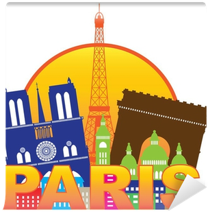 Paris City Skyline Silhouette Circle Color Vector Illustration - Silhouette (400x400)