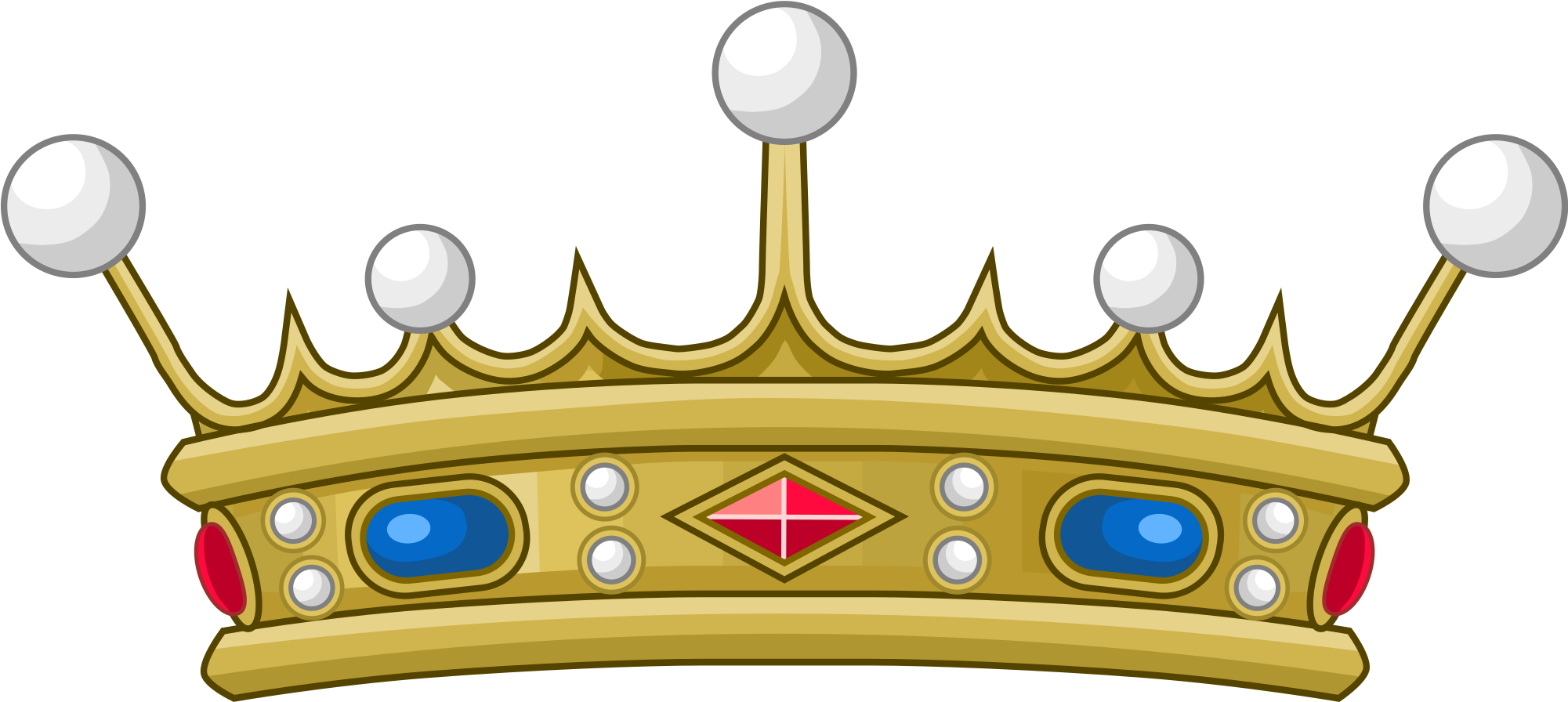 Cartoon Crown 21, Buy Clip Art - French Heraldry Crown (2000x968)