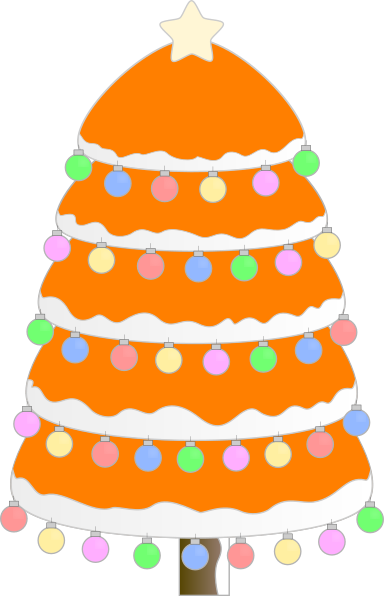 Orange Tree Clip Art At Clker - Christmas Tree Oval Ornament (384x596)
