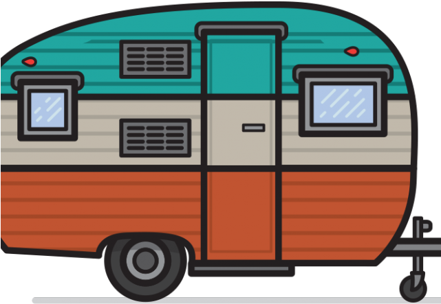 Travel Trailer Cliparts - Vintage Camper Clipart (640x480)