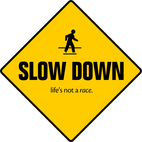 Slow - Slow Down Sign Png (500x500)
