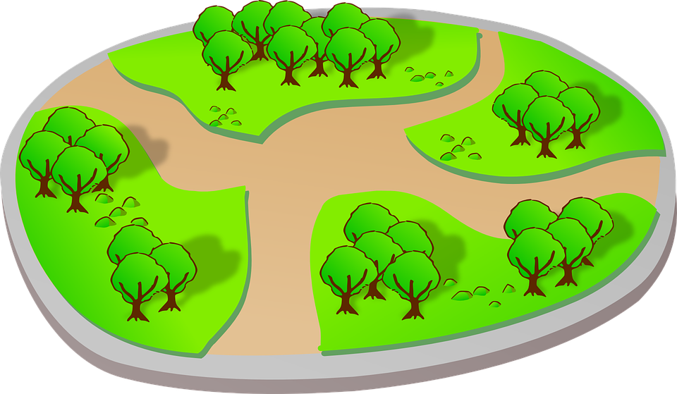 Park, Landscape, Trees, Trail, Roads, Trails, Tree - Clip Art Park (960x559)