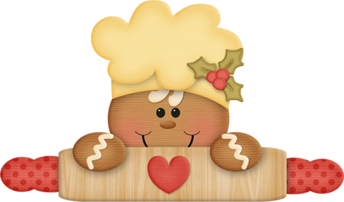 Gingerbread Man On Rolling Pin - Galleta Navideña En Foami (500x293)