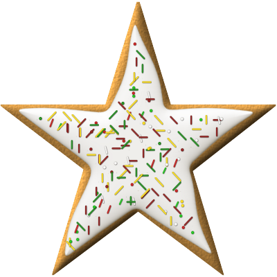Christmas Cookie Star Clip Art For Kids - Star Cookie With Sprinkles (400x400)