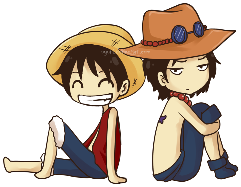 Luffy Portgas D - Chibi Luffy And Ace (1024x745)