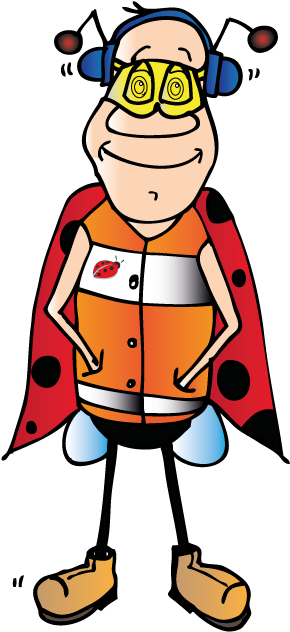 Illustration Mascotte Sécurito Le Réseau Cocci - Cartoon (595x726)
