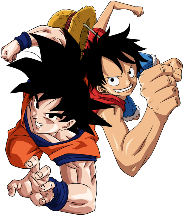 Goku And Luffy Png By Kekoart97 - Luffy And Goku (1063x751)