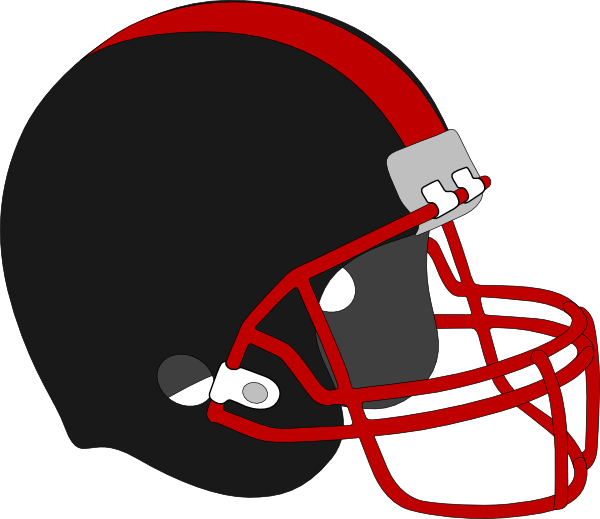 Nfl American Football Helmets Clip Art - Red And Black Football Helmet (600x519)