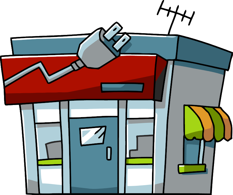 Candy Store Clipart - Cartoon Electronic Store (809x676)