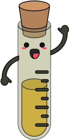Test Tube Happy Cartoon Character Icon Image - Vector Graphics (550x550)