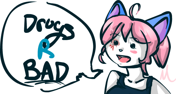 Drugs R Bad U Gais By Mosaicsplash - Cartoon (579x312)