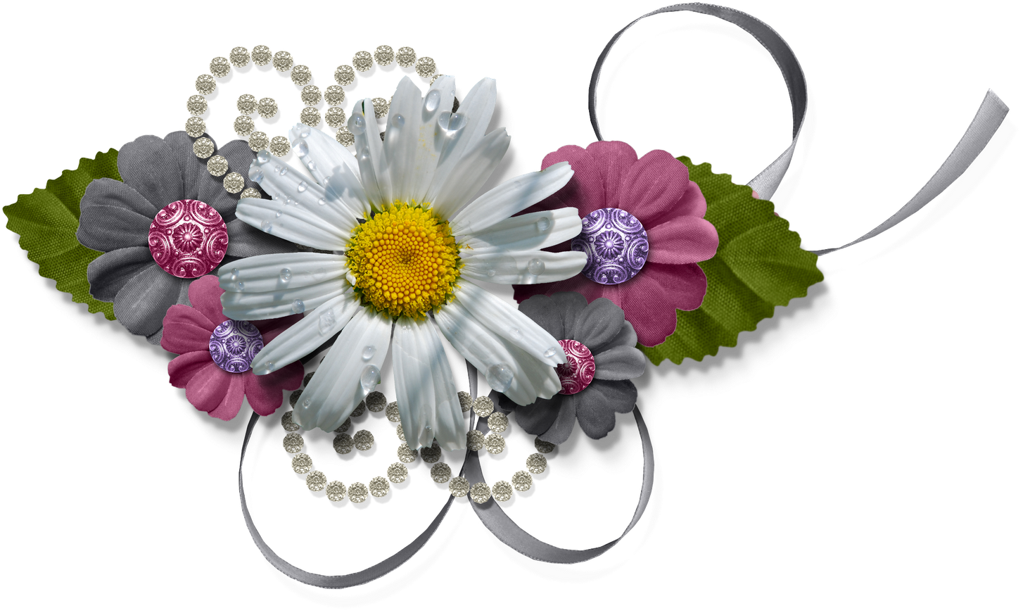 Flower Bouquet Digital Scrapbooking Cut Flowers - Scrapbook Png Flower (1600x1015)