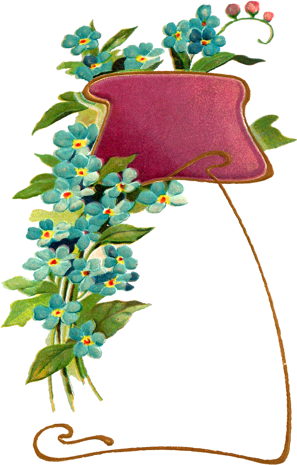 Flower Frame Digital Image - Geburtstag Jugendstil (1012x1600)