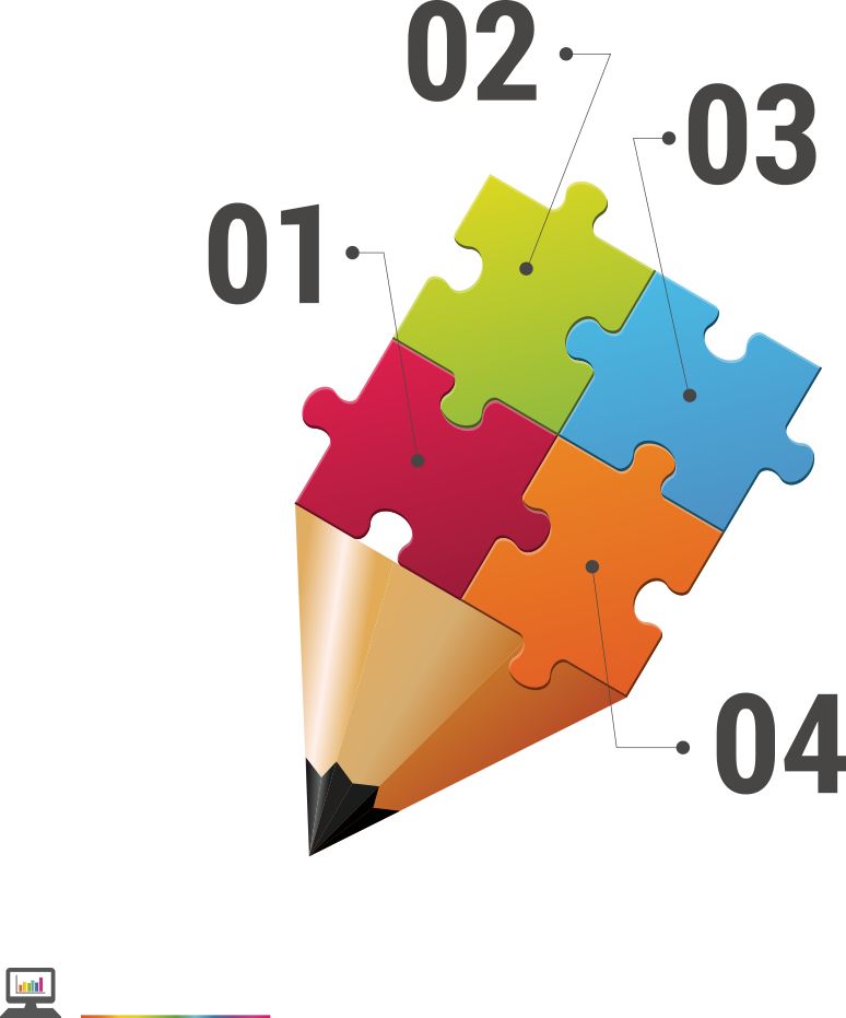 Pencil Puzzle Infographic Chart - Puzzle (774x931)