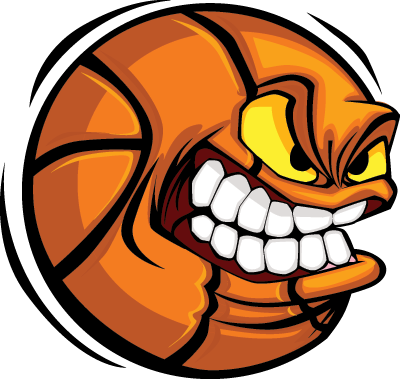 Basketball Bball - Cartoon Ball Face (400x379)