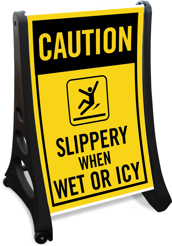 Slippery When Wet Or Icy Sidewalk Sign Kit - Smartsign 3m Engineer Grade Reflective Sign, Legend (800x800)