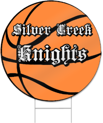 Basketball Shaped Sign - Circle (450x450)