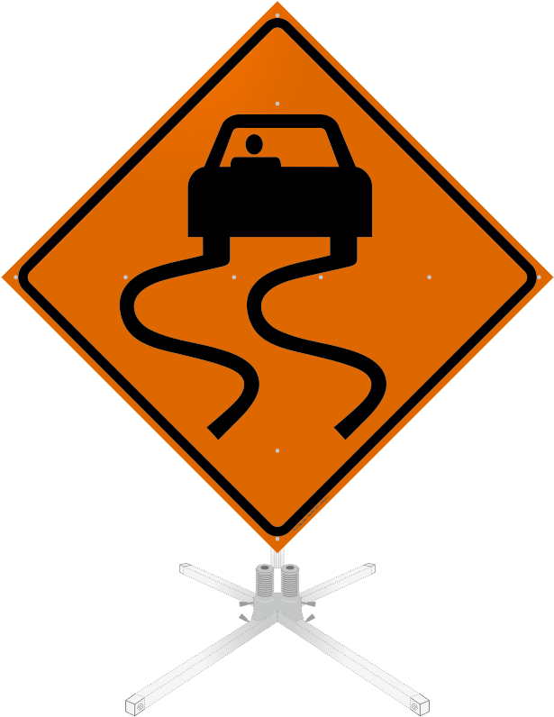 Slippery When Wet Symbol Roll-up Sign - Slippery When Wet Sign (628x800)