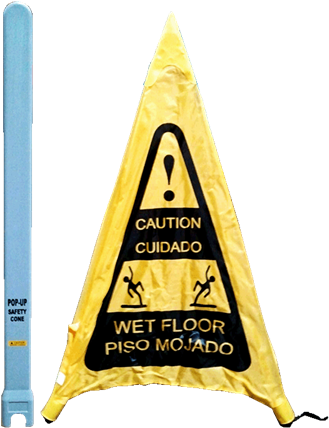 Affordable Wet Floor Cone Evo Yellow With Tube Bilingual - Wet Floor Signs Cone (375x500)