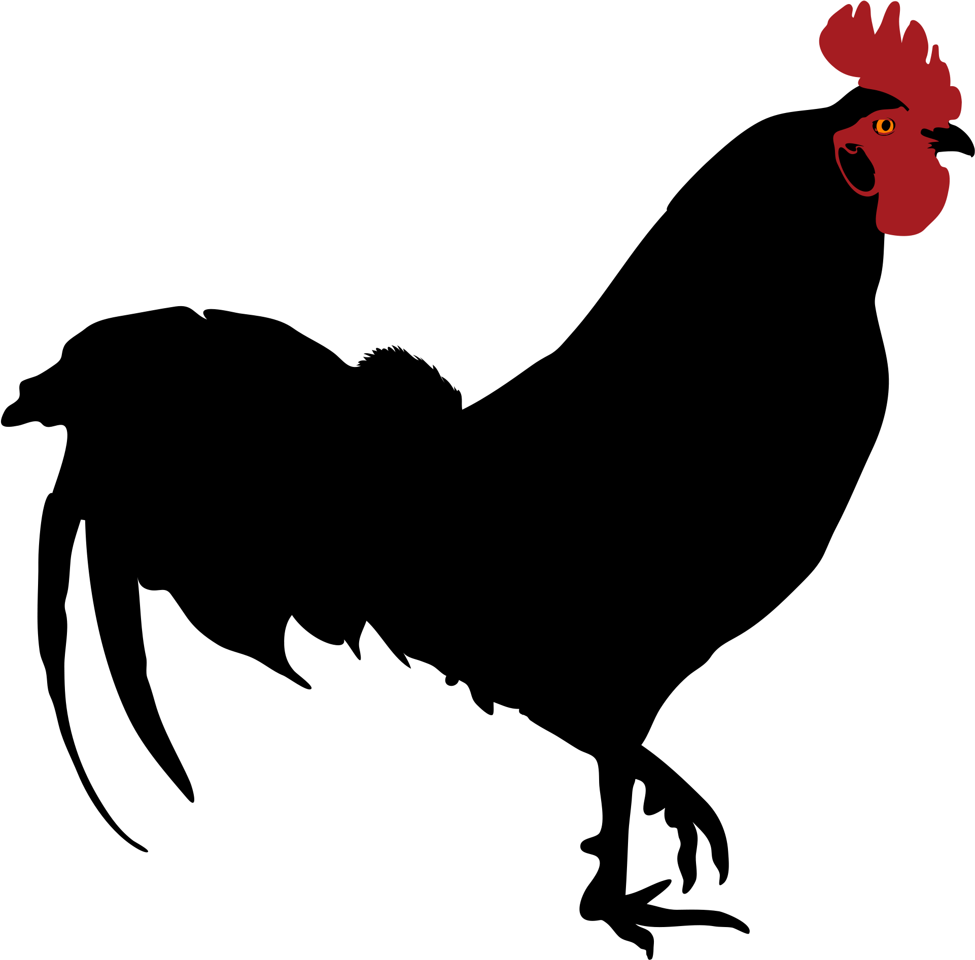 Filerooster Silhouette - Rooster Vector Silhouette Free (2000x1948)