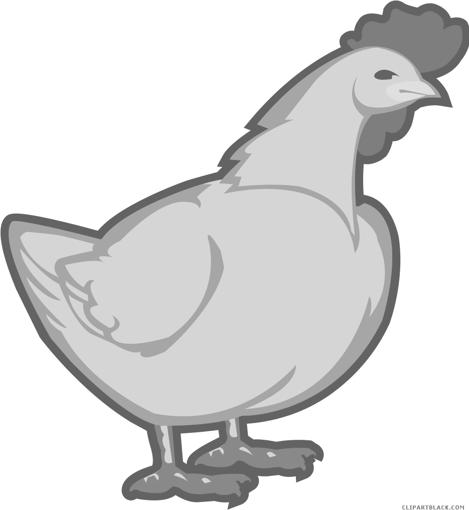 Chicken Animal Free Black White Clipart Images Clipartblack - Clip Art (934x1024)