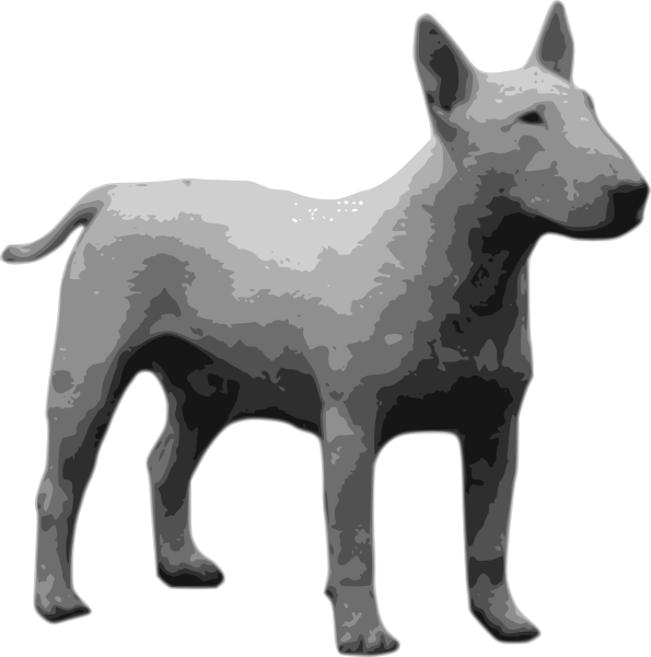 Bullterrier Grayscale Png Images - Bull Terrier Ingles Gris (595x600)