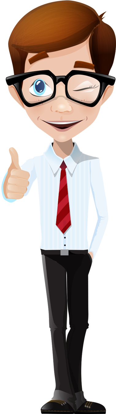 Cartoon Nerd Man Glasses - Cartoon Nerd (608x1505)