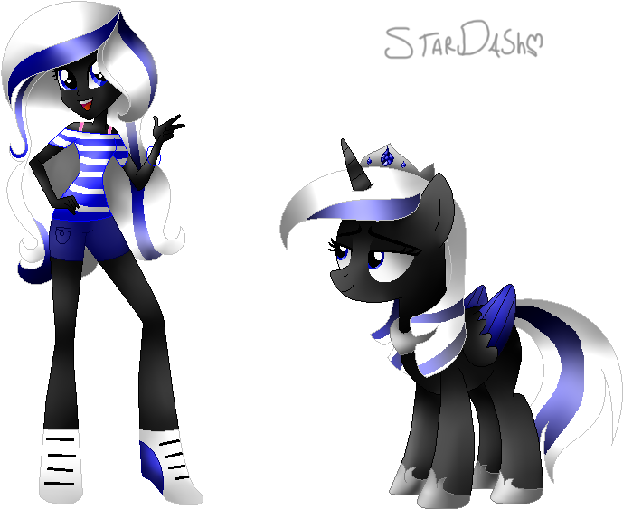 Equestria Girl And Pony By Bubblestardash - Pony Oc Equestria Girl (704x584)