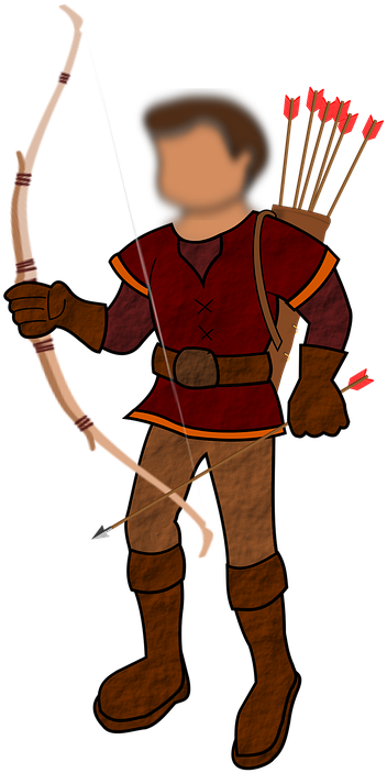 Throw Cliparts Cartoon 29, Buy Clip Art - Cartoon Bow And Arrow Guy (525x720)