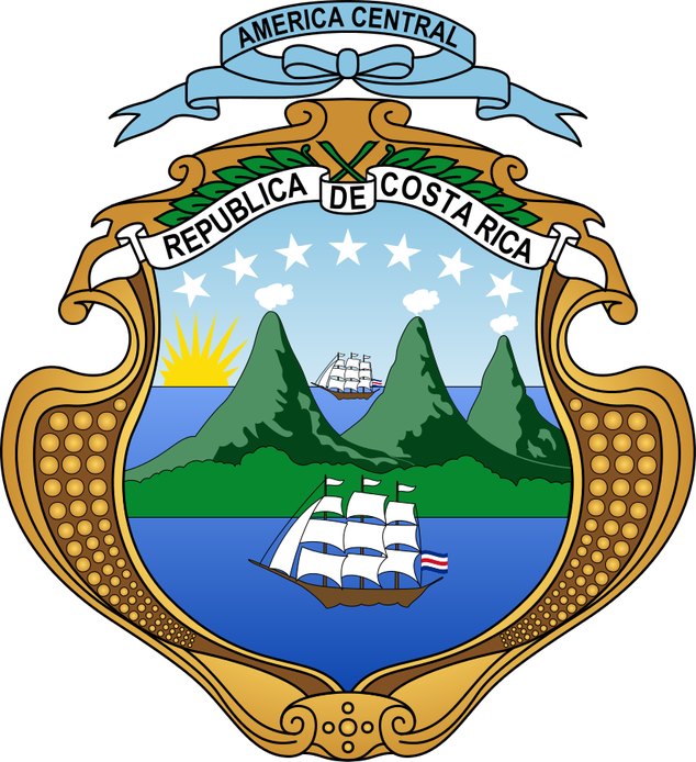 Escudo Nacional - Costa Rica Coat Of Arms (634x694)