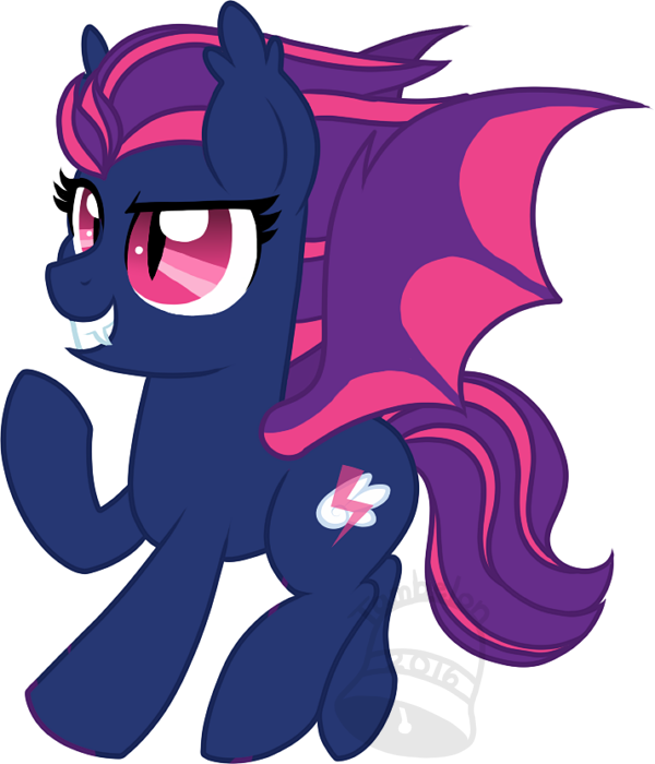 Tambelon, Bat Pony, Female, Mare, Obtrusive Watermark, - Cartoon (600x700)