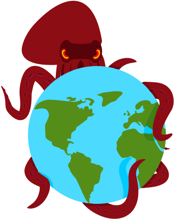 Octopus And Earth Vector Icon Illustration - Spanish In Latin America (550x550)