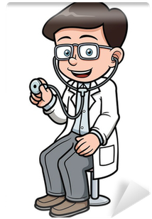 Vector Illustration Of Cartoon Doctor With Stethoscope - Physician (400x400)