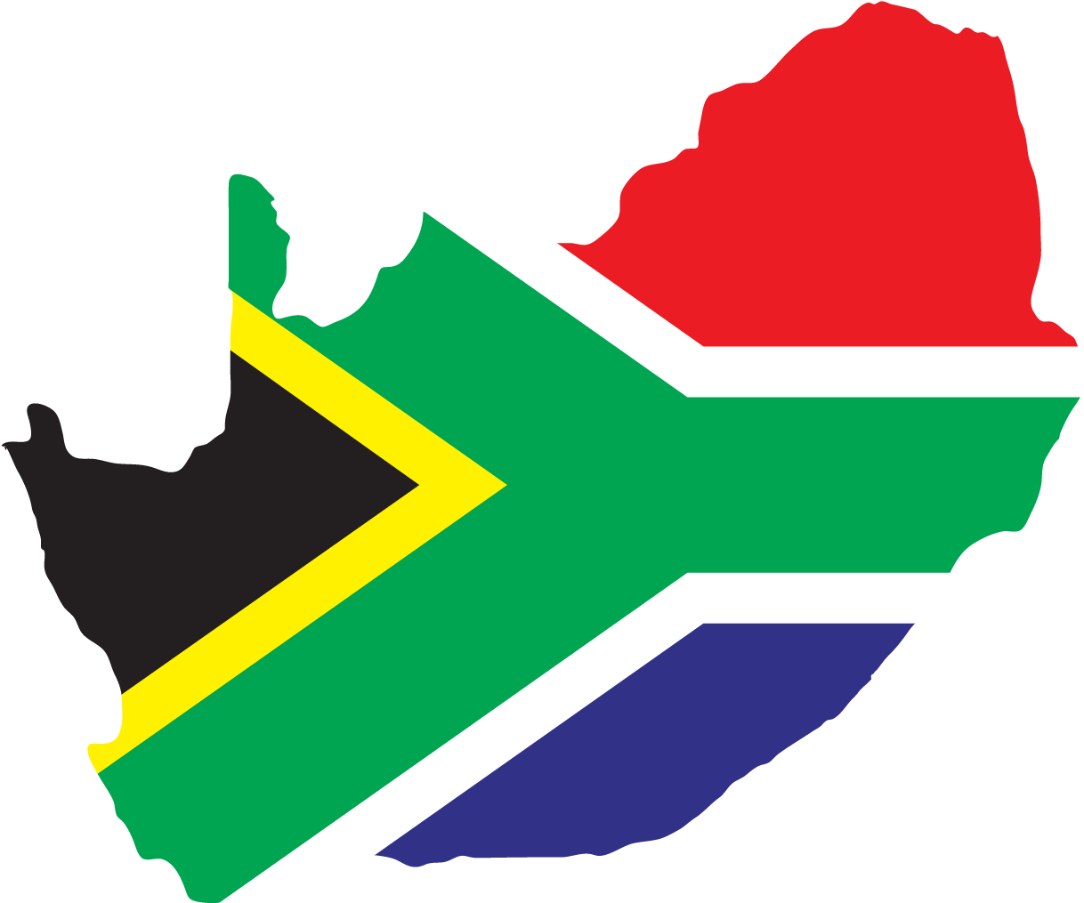 Flag Of South Africa Illustration - South Africa Map Vector (1467x1413)