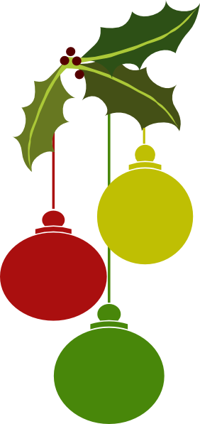 Christmas Ornaments2 Clip Art - Multi Colored Christmas Balls Holly Copy Greeting (282x597)