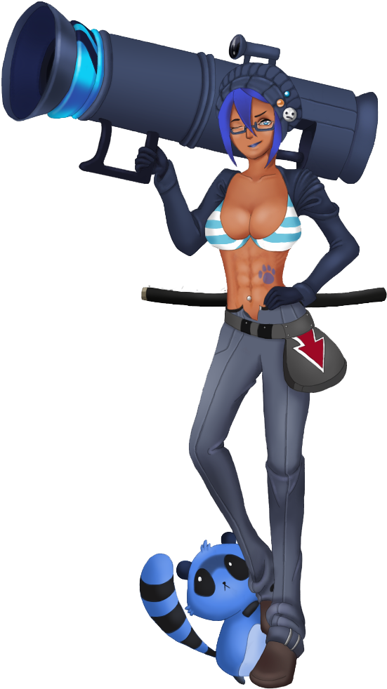 Badass Girl With A Cannon By Greenygrounds - Figurine (768x1024)